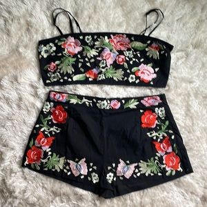 ASOS Crop Top & Shorts Matching Set Size 14